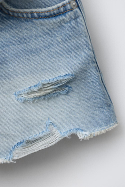ZARA ДЖИНСОВЫЕ ШОРТЫ, ГОЛУБОЙ