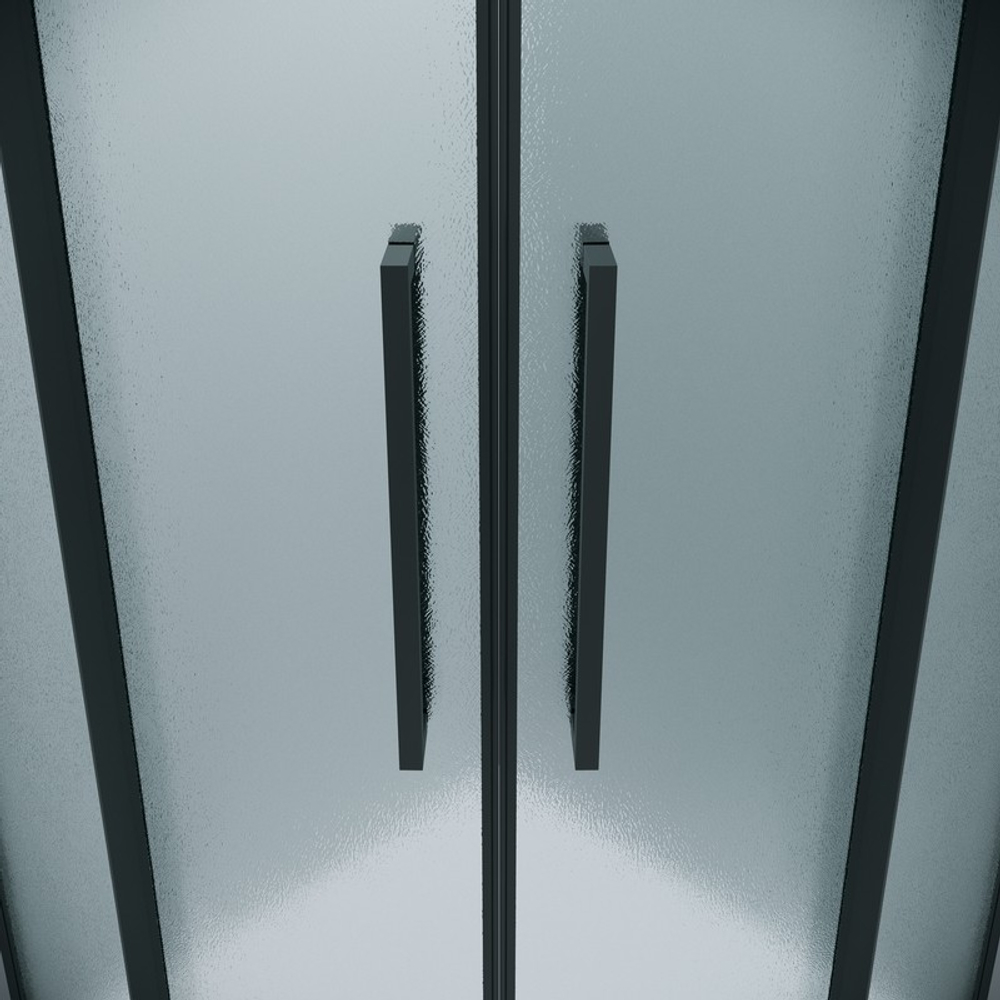 Душевое ограждение Grossman Pragma 100.K33.03.120.21.02-200.K33.03.80.21.02 (120х80х195) распашная(левая),черный матовый,стекло шиншилла,2 места