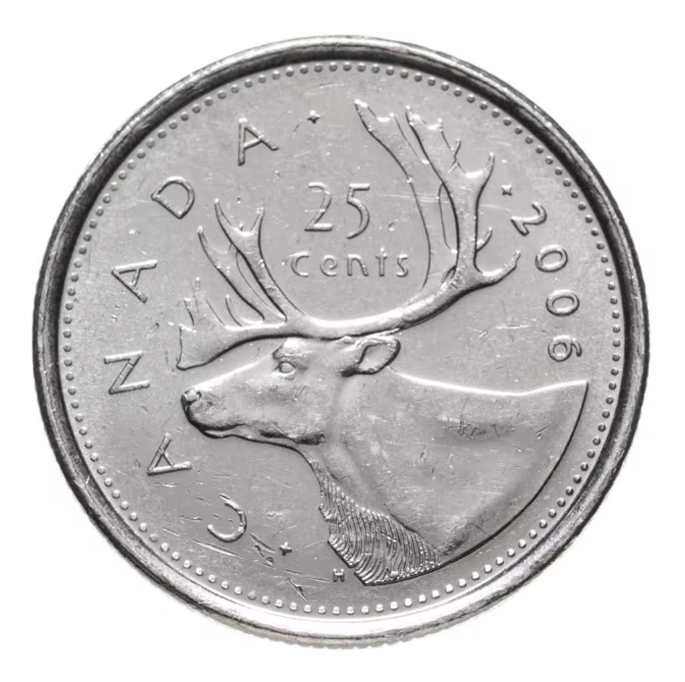 Монета 25 центов (cents) Канада 2006