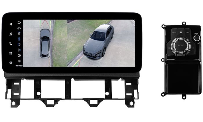 Магнитола для Mazda 6 GG 2002-2007, Atenza (джойстик в комплекте) - Teyes LUX ONE 360 монитор 12.3", Android 10, Быстрая, CarPlay, 4G SIM-слот, 4 камеры в комплекте