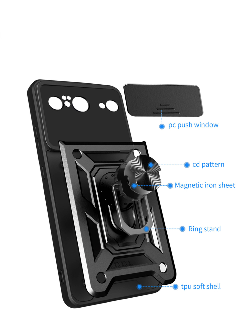 Чехол с кольцом Bumper Case для Google Pixel 8
