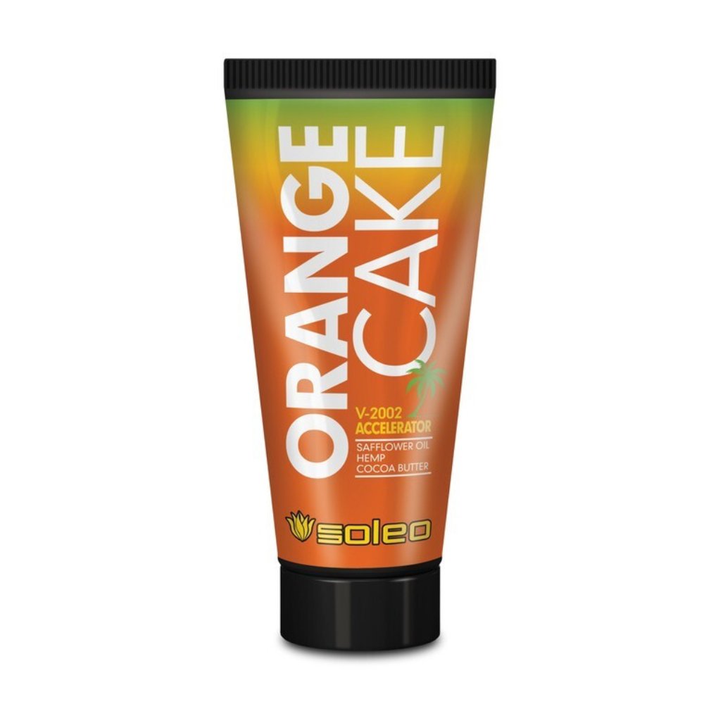 SOLEO ORANGE CAKE V 2002 Accelerator Safflower Oil Hemp Cocoa Butter - Крем-интенсивный ускоритель загара с маслом сафлора, экстрактом конопли, маслом какао 150мл