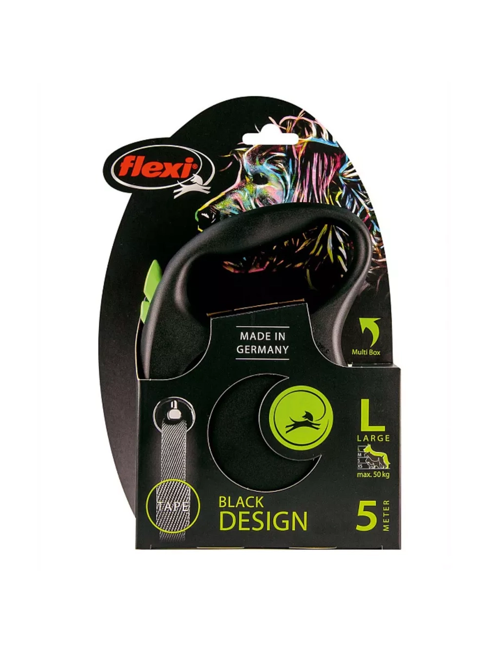 Поводок-Рулетка Black Design L до 50кг лента 5м