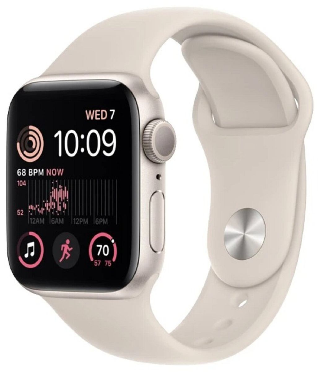 Умные часы Apple Watch SE Gen 2, 44 мм Aluminium Case GPS, Starlight Sport Band, M/L