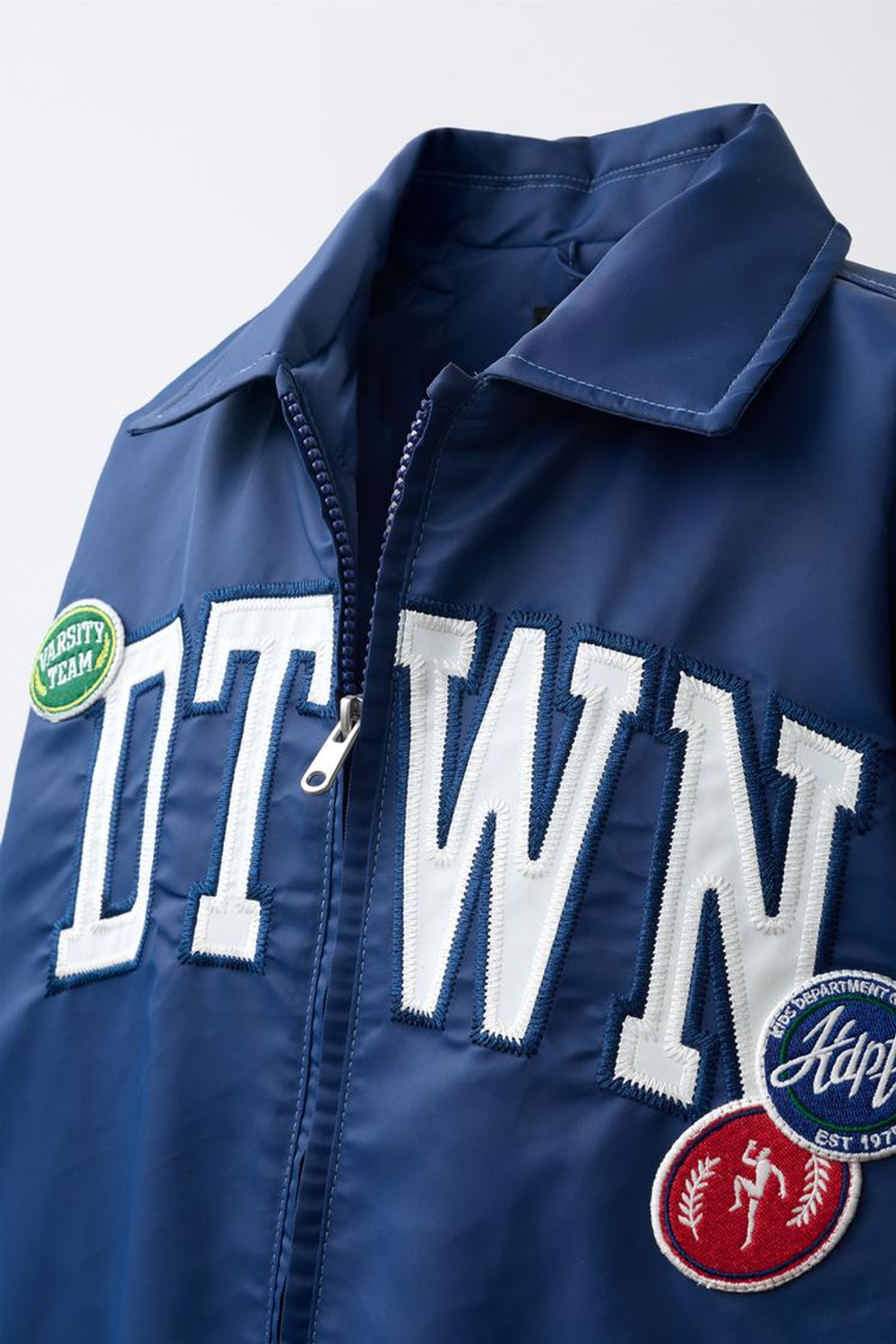 ZARA КУРТКА-БОМБЕР VARSITY WATER REPELLENT, СИНИЙ