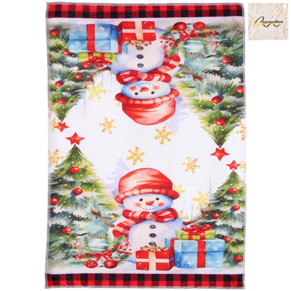 Полотенце кухонное «Wishes - Снеговик» 40*57 см, микрофибра 200 гр/м2
