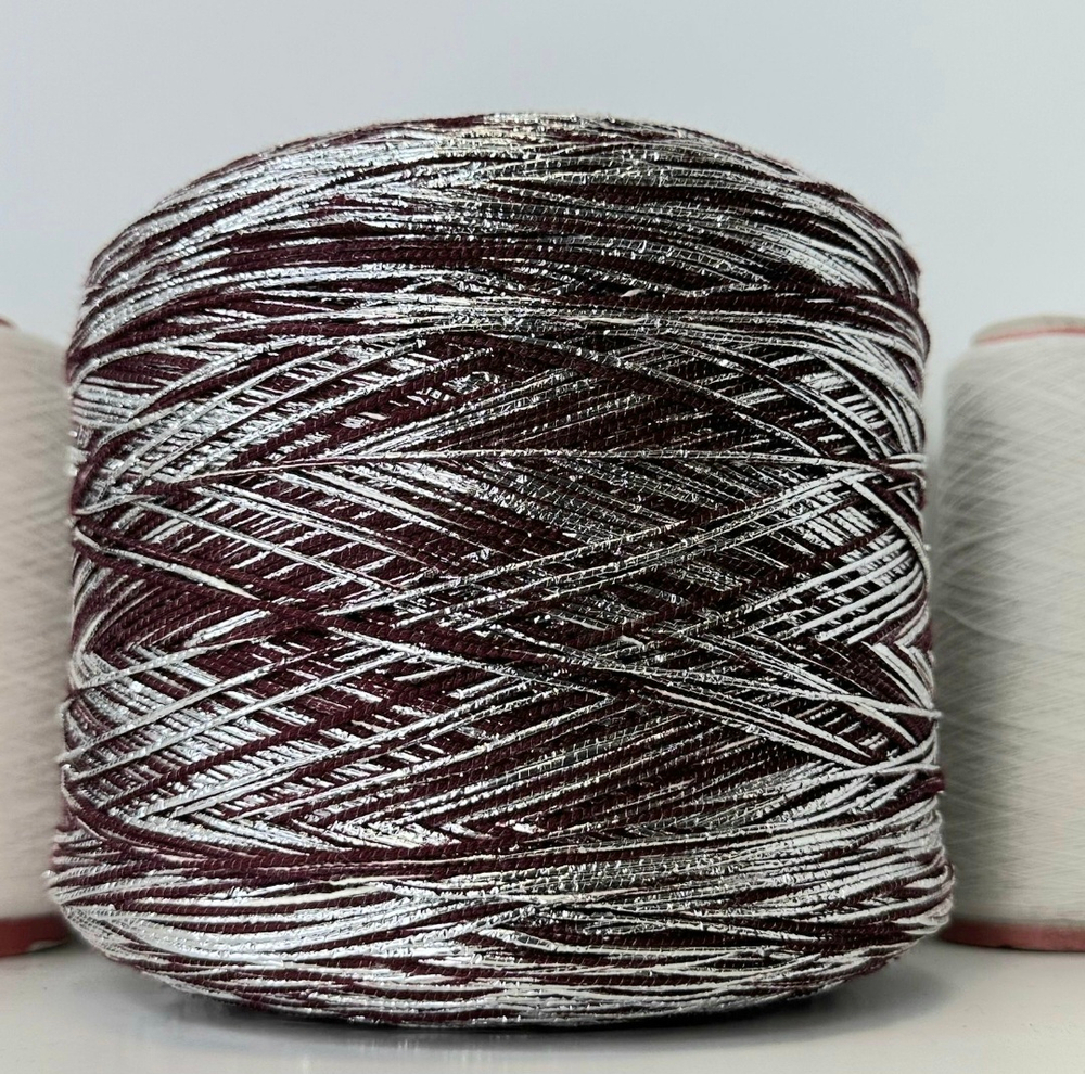 WOOL REFLEX - Luxury Production by Ri.Go.; 87% меринос, 13% фольга; 160м/100гр; col. 6658, цвет: бордовый, фольга серебро. S507 MP