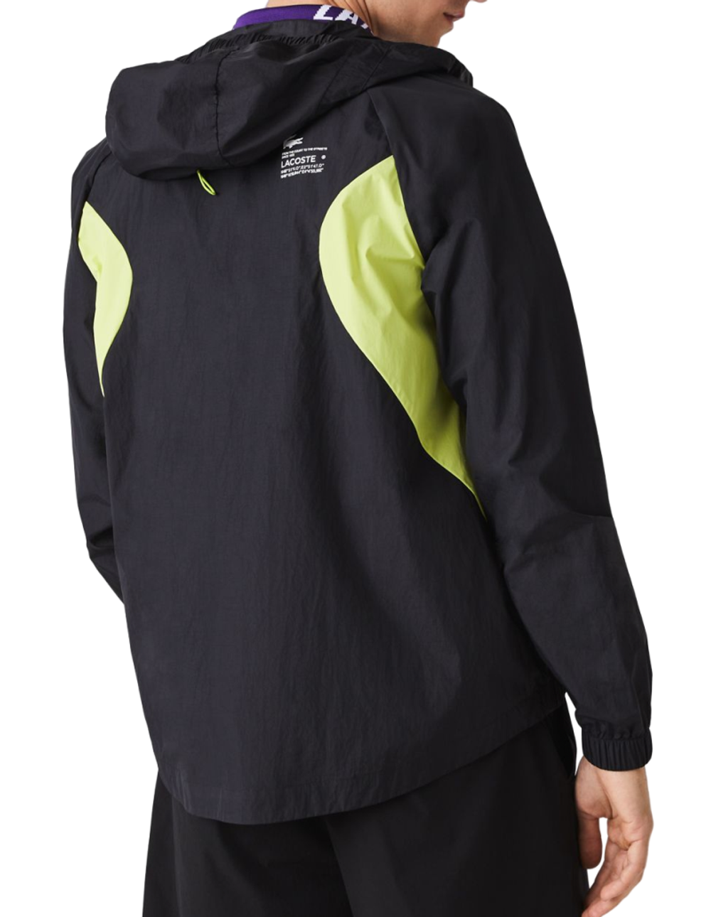 Мужская теннисная куртка Lacoste Sport Collapsible Windbreaker - черный