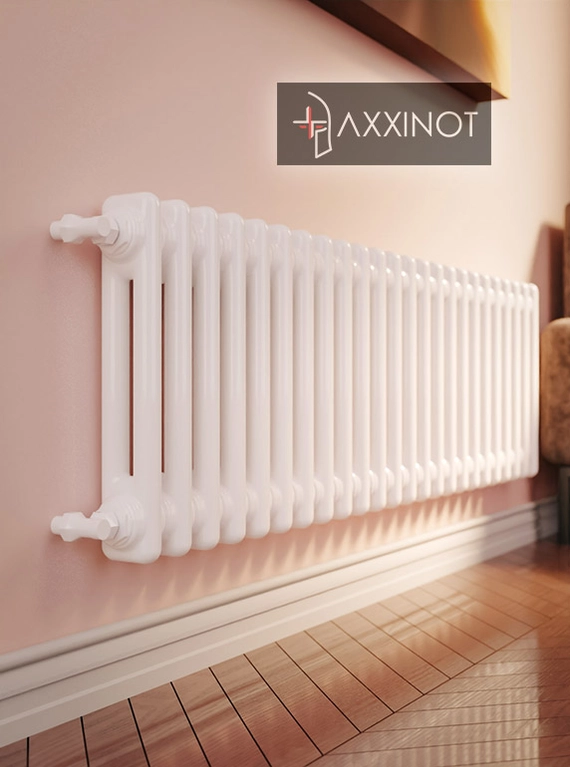 Axxinot Sentir 2037 - двухтрубный трубчатый радиатор высотой 370 мм, боковое подключение, белый