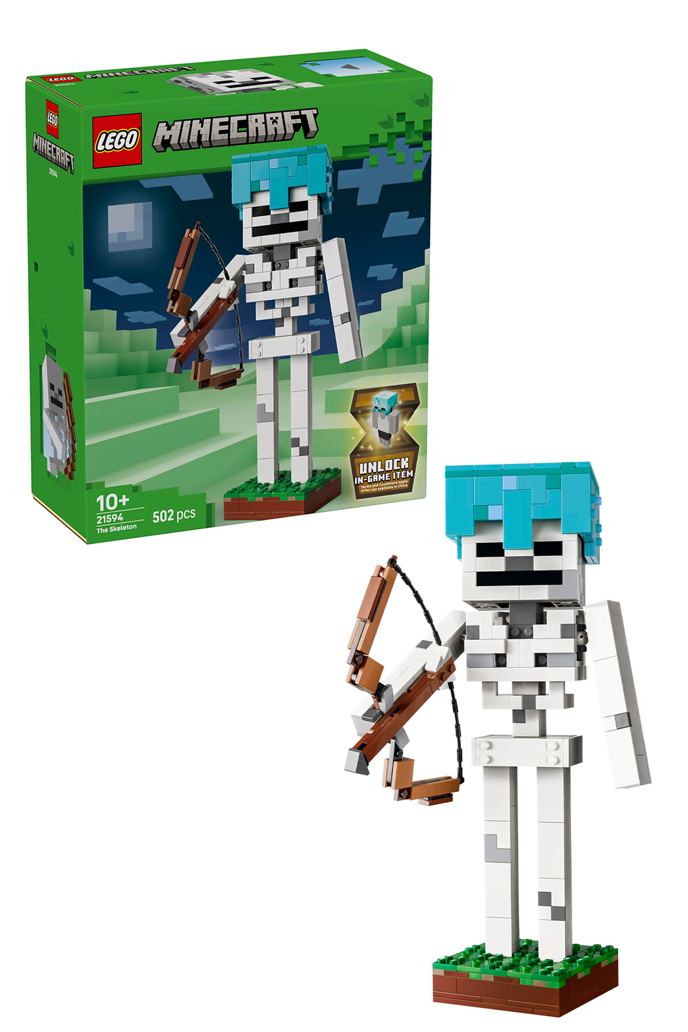 Конструктор Лего Майнкрафт Скелет 21594 | LEGO Minecraft The Skeleton | фигурка скелета | 502 детали | 10+