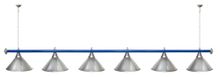 Лампа STARTBILLIARDS 6 пл. (плафоны золотые,штанга коричневая,фурнитура золото)