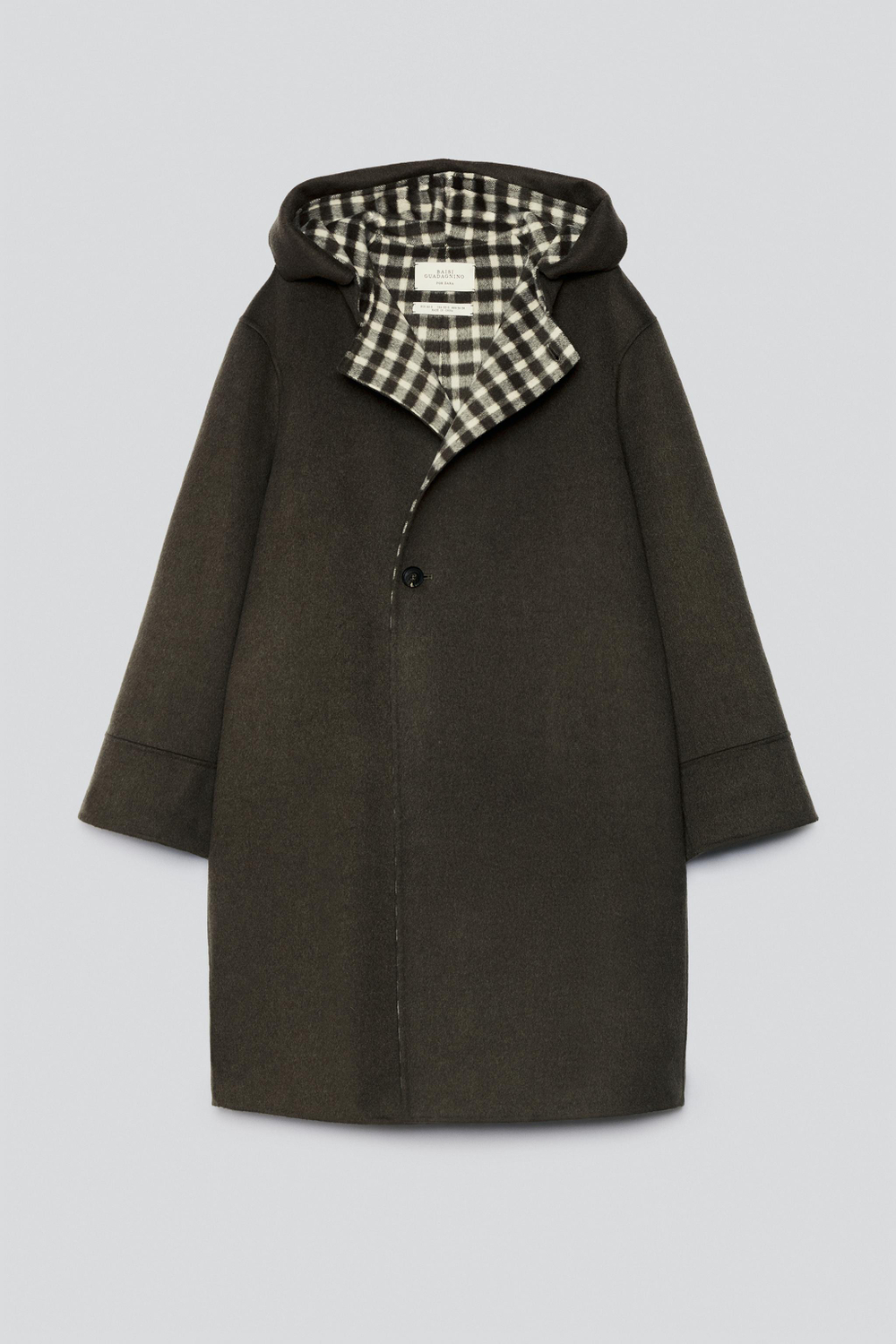 ZARA X BAISI GUADAGNINO ПАЛЬТО СВОБОДНОГО КРОЯ, СЕРЫЙ