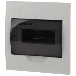 Корпус пластиковый встраиваемый ЭРА SIMPLE ЩРВ-П-08 P41 прозрачная крышка белый | Корпуса пластиковые распределительные