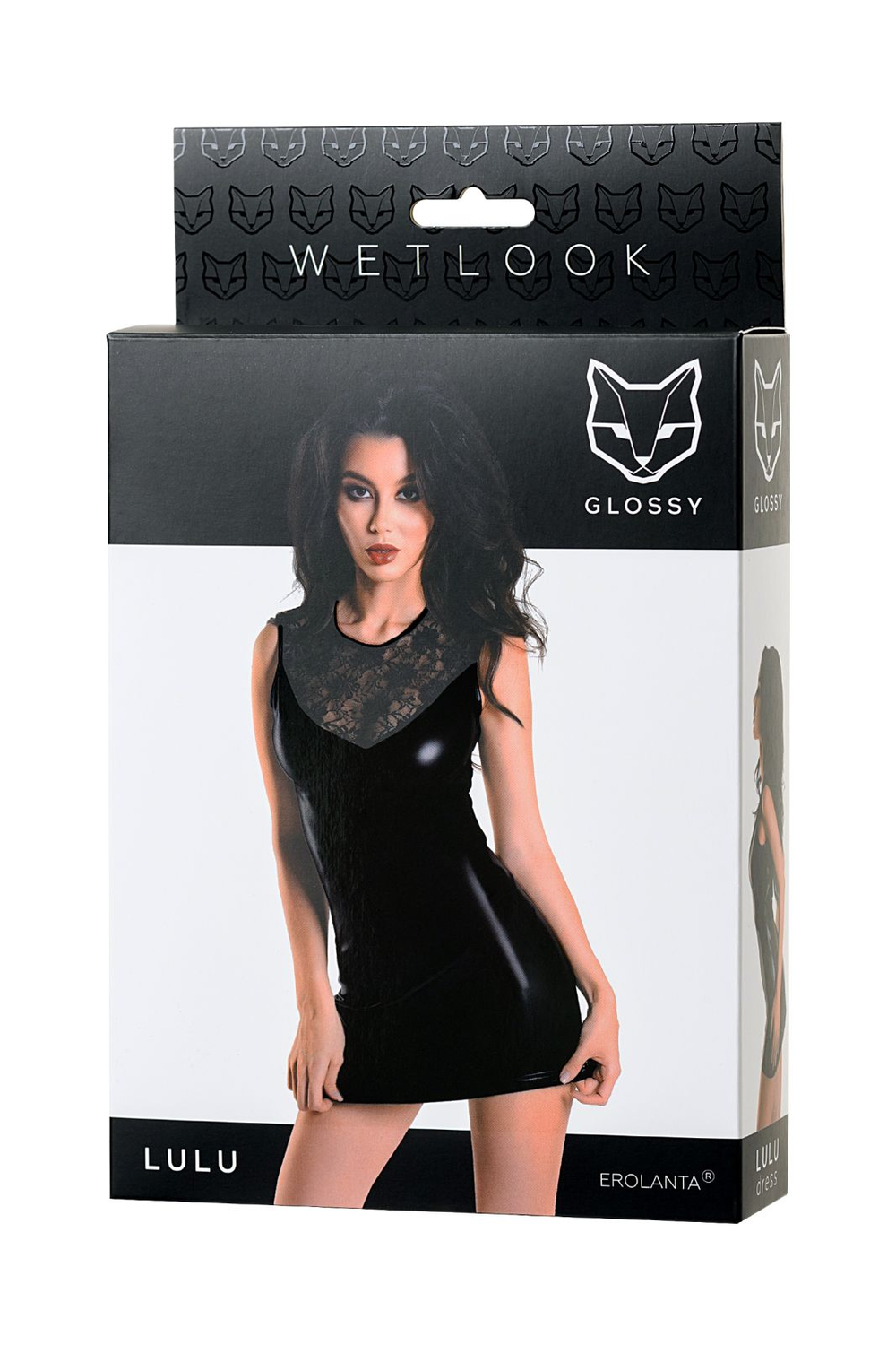 Glossy Lulu - Платье из материала Wetlook, черное, XL