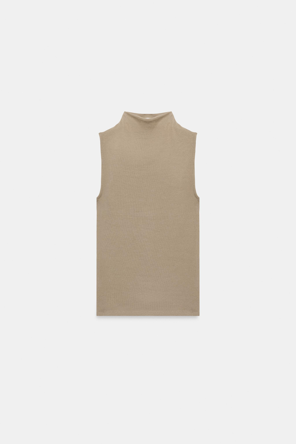 ZARA ТОП БЕЗ РУКАВОВ, СЕРОВАТО-КОРИЧНЕВЫЙ