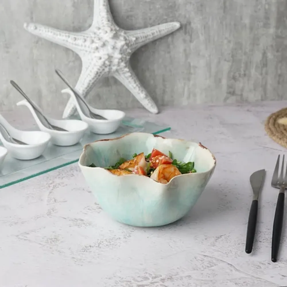 Салатник 450 мл 14*13,8 см h7 см емкость для закусок Sea Blue Flower Frutti di Mare P.L. [1]