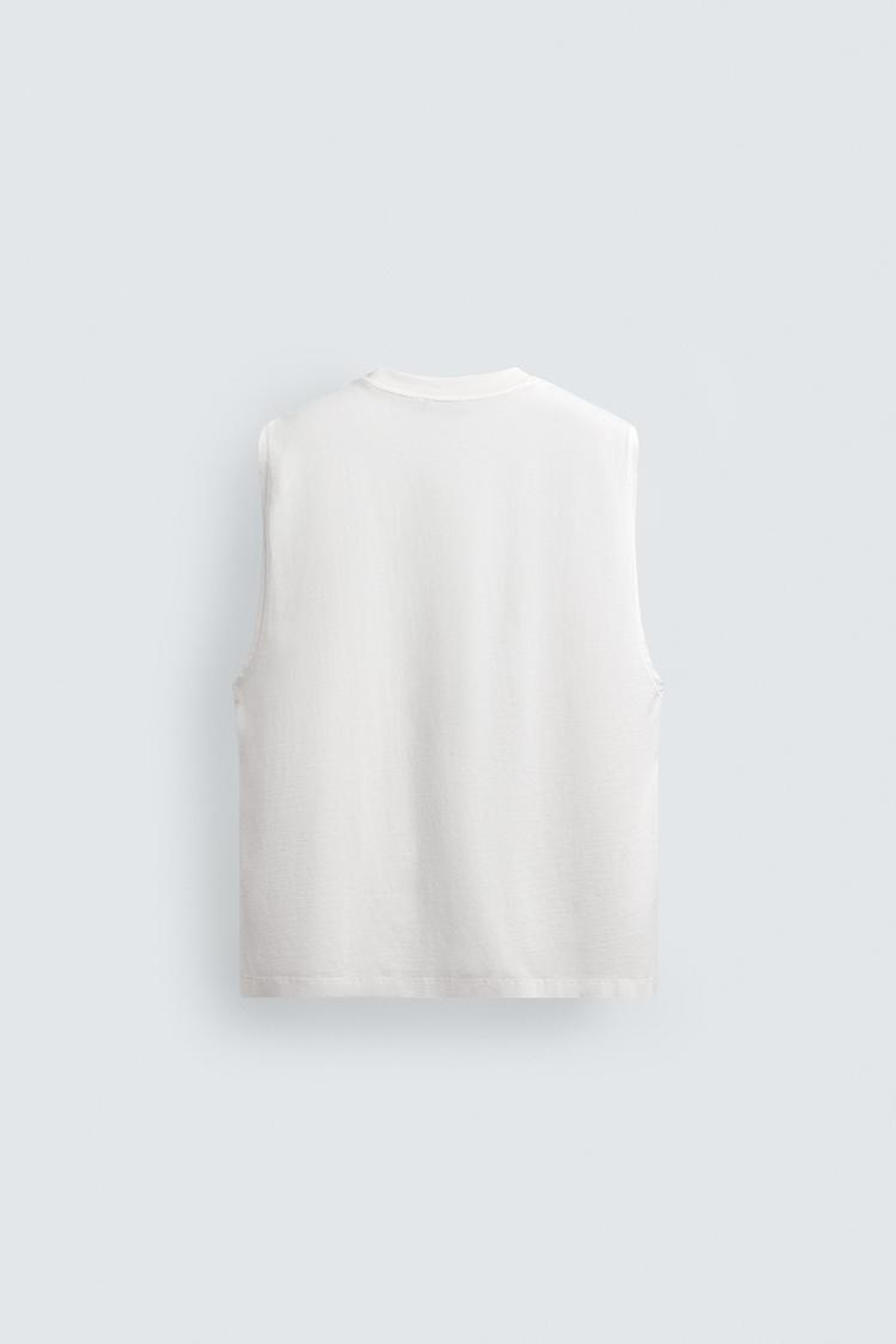 ZARA МАЙКА С ЭФФЕКТОМ ПОТЕРТОСТИ, БЕЛЫЙ