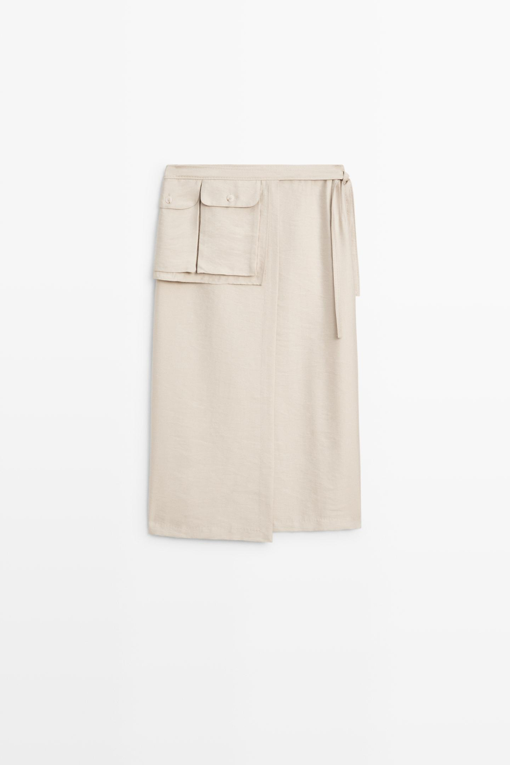 Massimo Dutti Свободная юбка с карманами - STUDIO, каменный