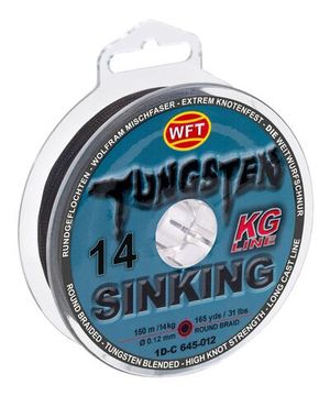 Леска плетёная WFT KG TUNGSTEN SINKING Black 150 м, 0,12 мм