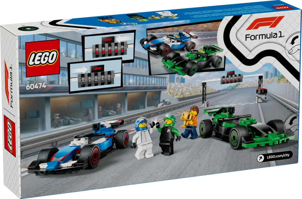 Конструктор LEGO City 60474 Сетка F1 с гоночными автомобилями CARB и Sauber