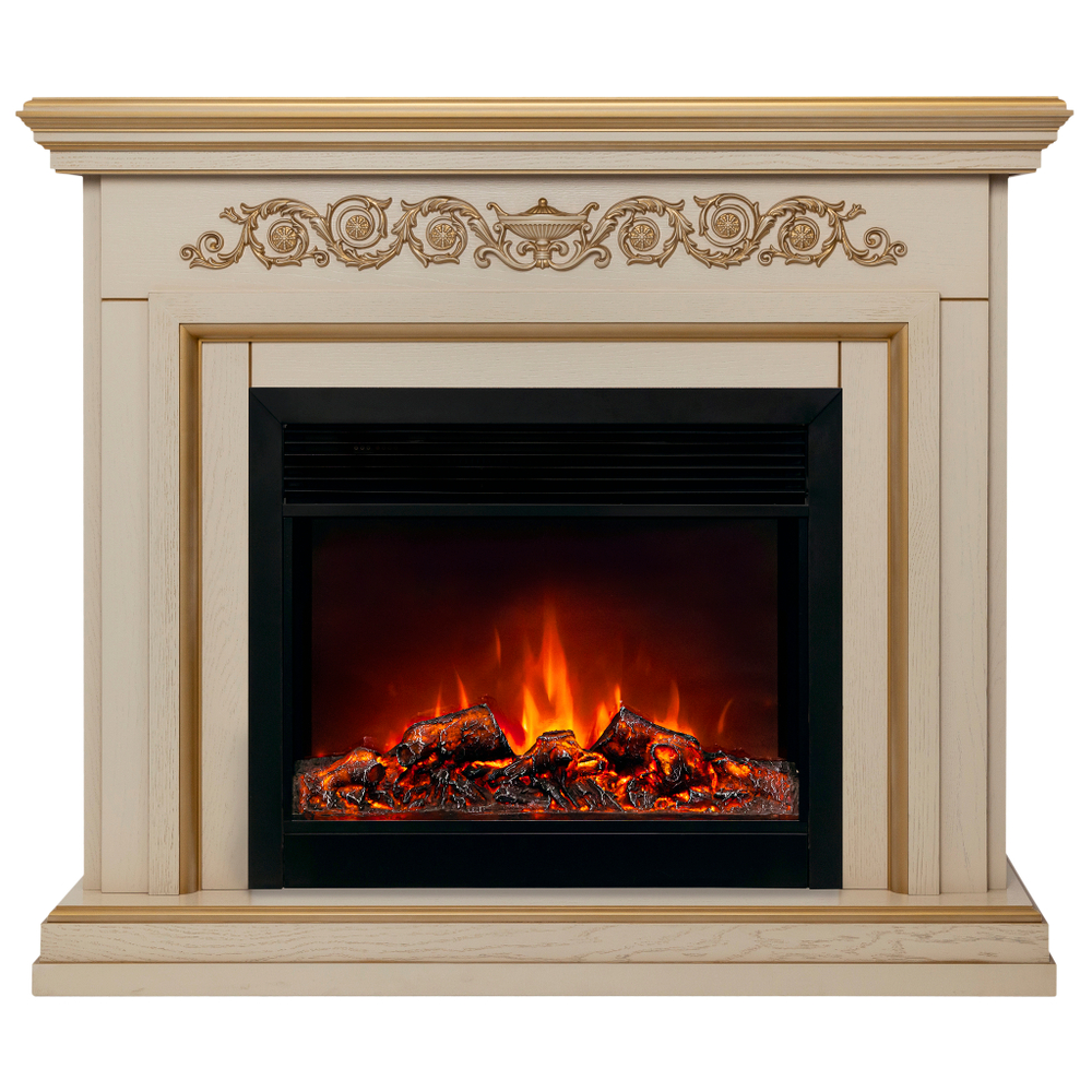 Каминокомплект Real Flame Leticia 26 WT-619G с очагом Moonblaze Deluxe Black