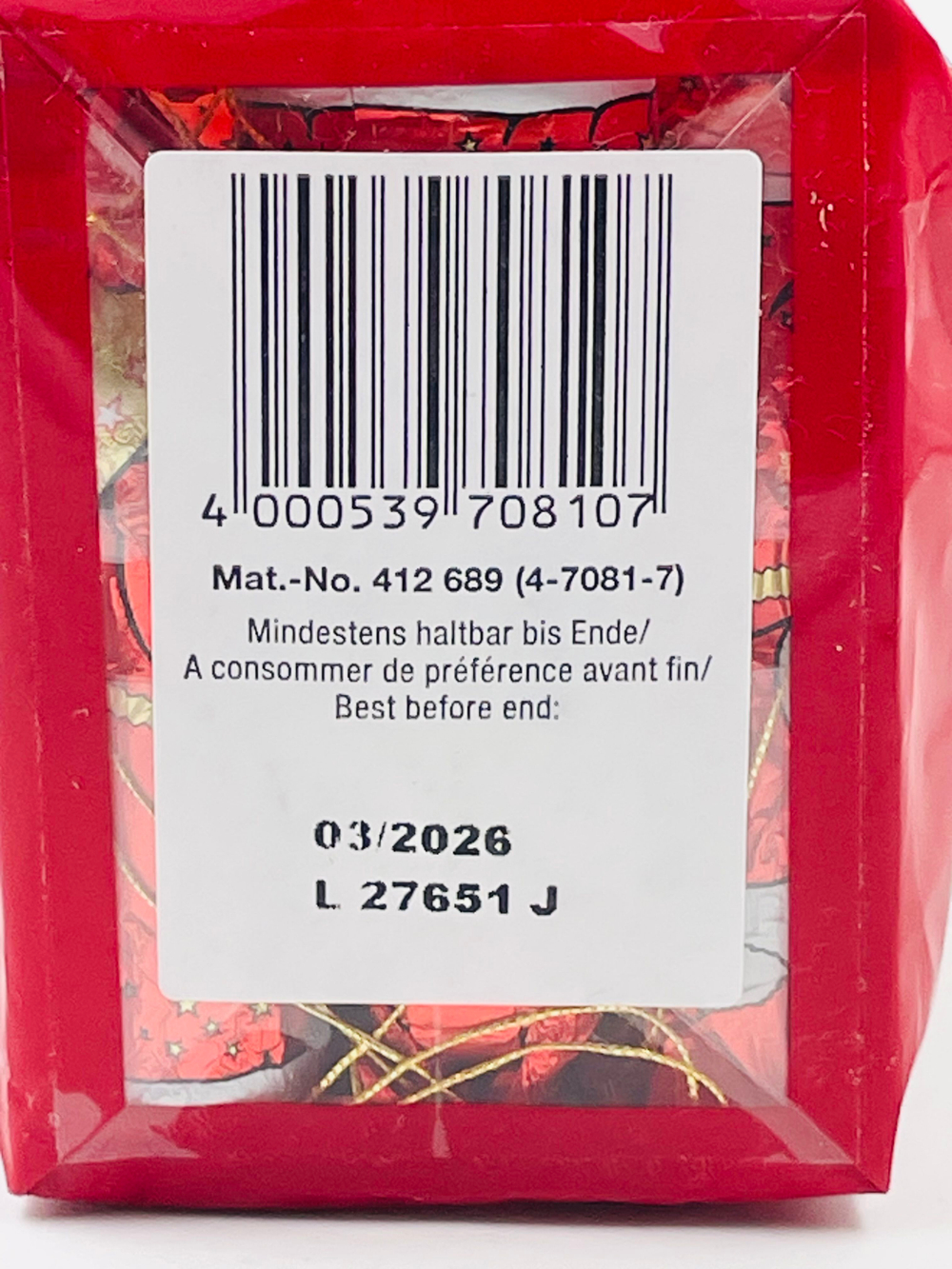 Lindt Набор шоколадных ёлочных украшений мини Деды морозы, 120 г, в 1 уп. 12 фигурок (Германия)