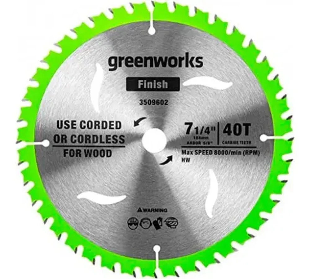Диск по дереву ?184 мм 40T для пилы 1500907 Greenworks