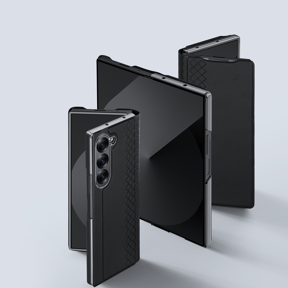 Чехол черного цвета с премиальной искусственной кожи от Dux Ducis для Samsung Galaxy Z Fold 6, серия Bril Series Case