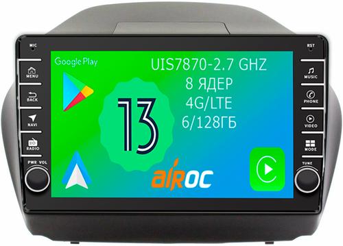 Магнитола для Hyundai iХ35, Tucson 2 2009-2015 - Airoc AB-2002 (кнопки и крутилки), Android 13, Быстрая, SIM-слот, CarPlay