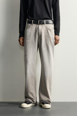 ZARA ДЖИНСЫ LOOSE FIT, СЕРЫЙ