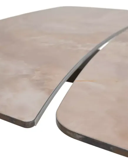 Стол ДАКАР (DAKAR) 180 цвет АМБЕР ЖАДЕ глянцевый (GLOSS AMBER JADE SOLID CERAMIC) / ОРЕХ, ®DISAUR