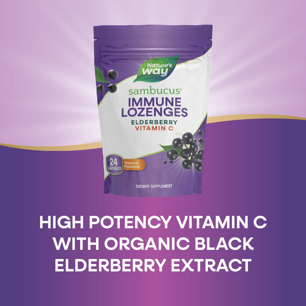 Nature's Way, Sambucus®, леденцы для иммунитета, тропические, 24 пастилки