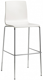 Стул барный пластиковый Scab Design Alice Barstool, хром, лен