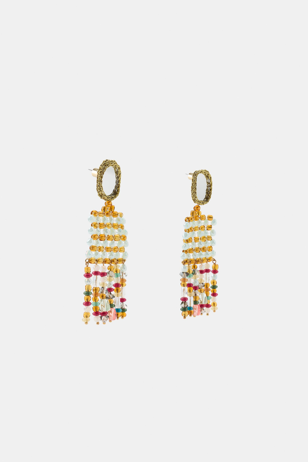 ZARA СЕРЬГИ С БУСИНАМИ, РАЗНОЦВЕТНЫЙ