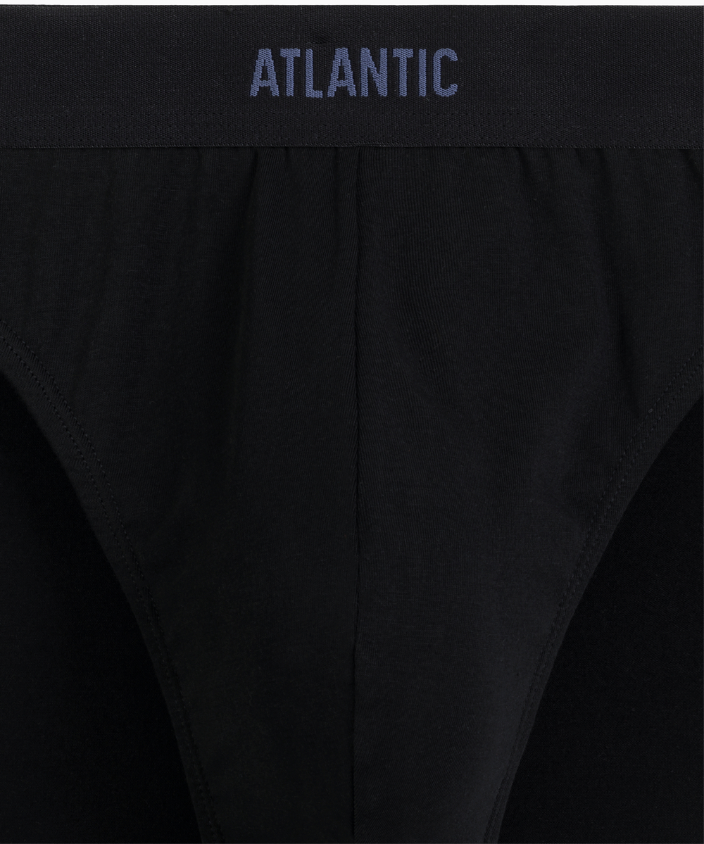 Мужские трусы слипы спорт Atlantic, набор 3 шт., хлопок, черные + холодный деним + черные, 3MP-0944