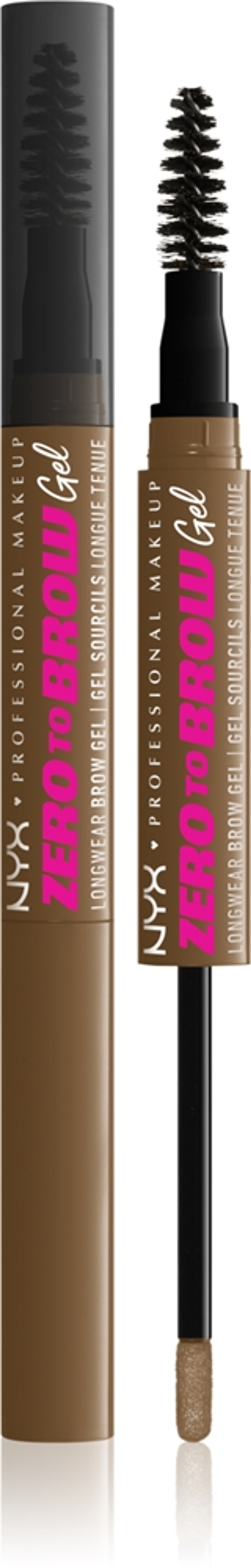 NYX Professional Makeup Zero To Brow Gel - Гель для бровей с аппликатором оттенок 03 Taupe, 2 ml