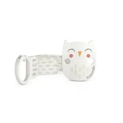 Клипса с лентой Suavinex Owl для крепления соски-пустышки к одежде Белая