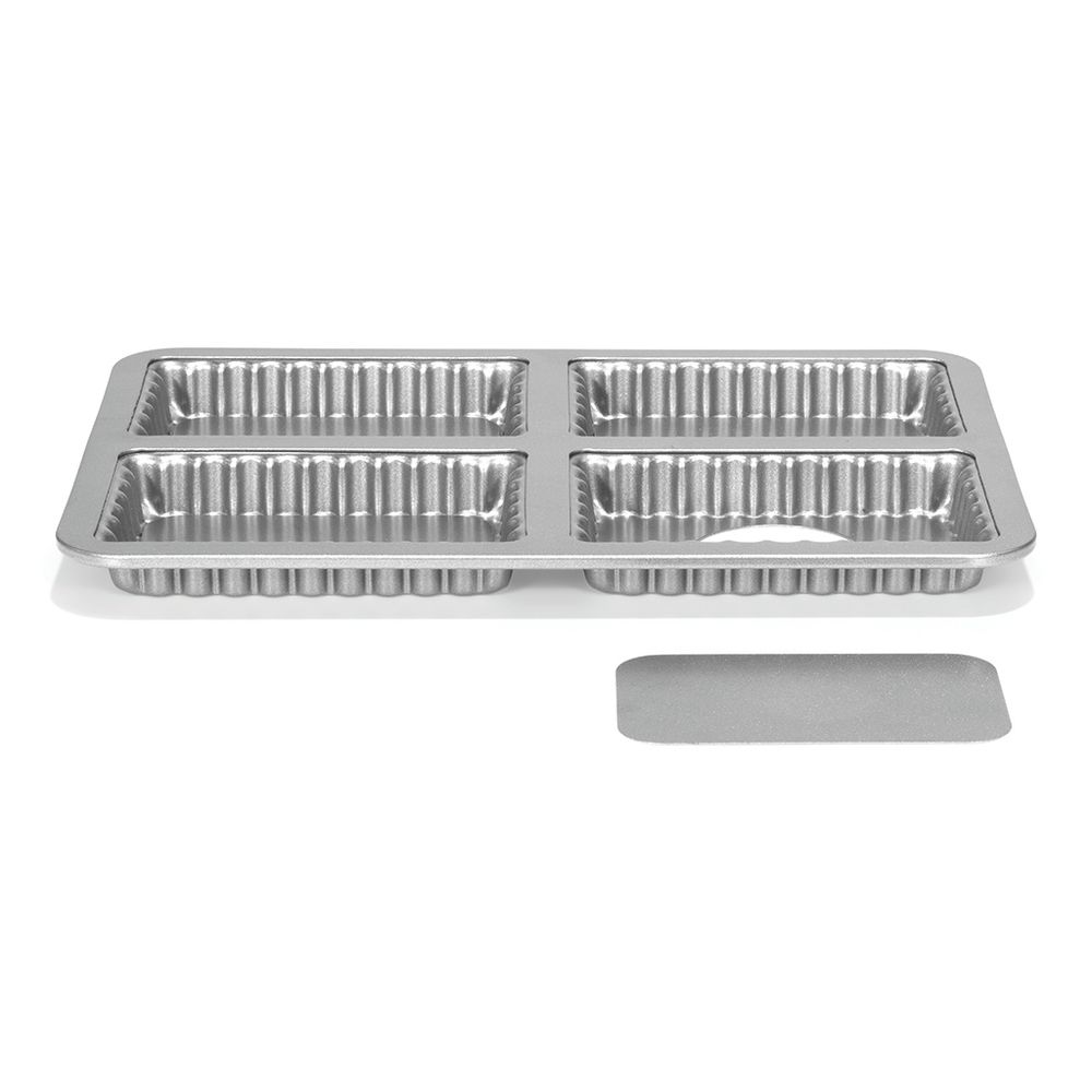 Форма для выпечки на 4 ячейки со съемным дном Patisse Silver 13х8 см
