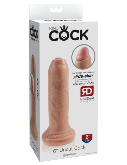 Фаллоимитатор King Cock 6" Uncut - Flesh Pipedream 556021PD