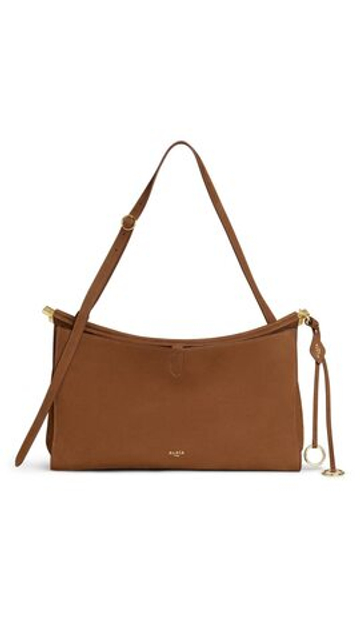 ALAÏA СУМКА LE CLICK POCKET 35 ИЗ НУБУКА, КОРИЧНЕВЫЙ