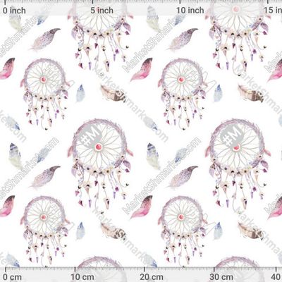 Акварель Ловец Снов на Белом Watercolor Dream Catcher White by JuliaPop 263 DPI