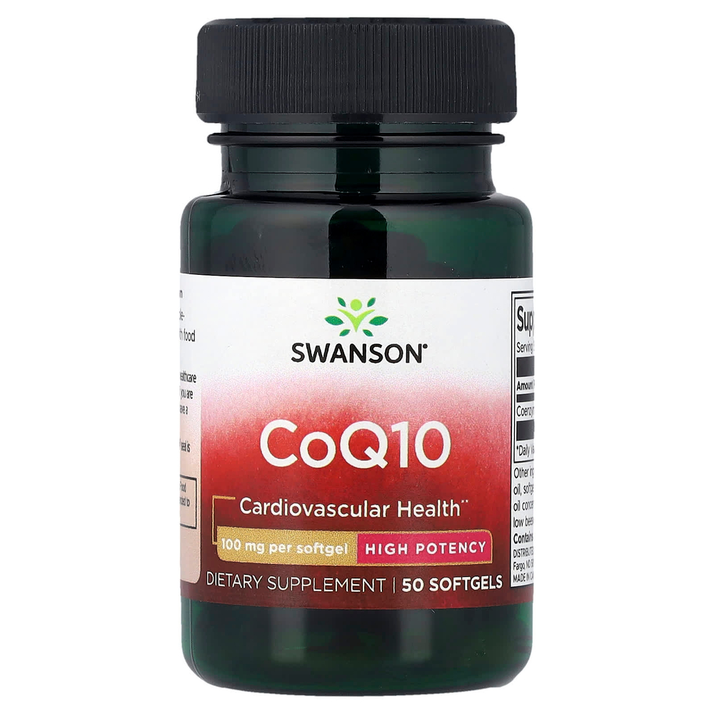Swanson Vitamins, коэнзим Q10, высокая эффективность, 100 мг, 50 капсул