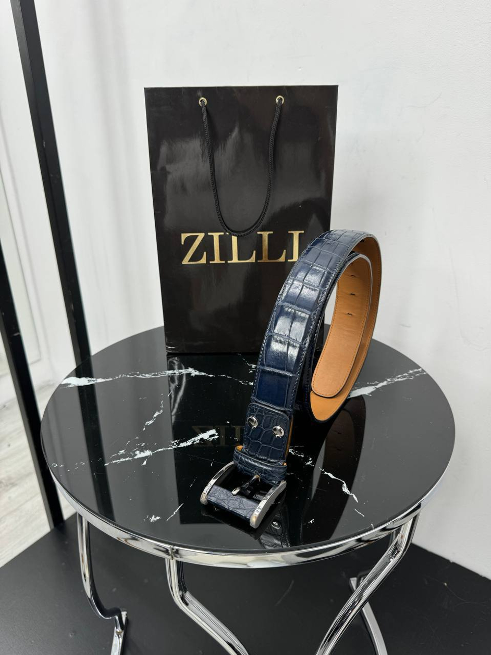 Ремень Zilli из кожи крокодила