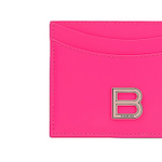 Balenciaga Hourglass Calfskin Card Holder Card Holder Women"s Neon Pink
