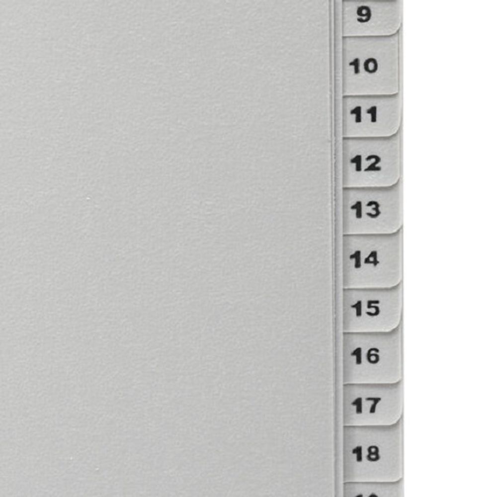 Разделители листов А4, 1-31, пластик, Brauberg