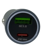 Автомобильное заряд. устр. Hoco Z54A 1USB/1C 18W/30W серый