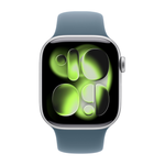 Умные часы Apple Watch Series 11 GPS, 42mm, Silver Aluminium Case with Anchor Blue Sport Band, S/M