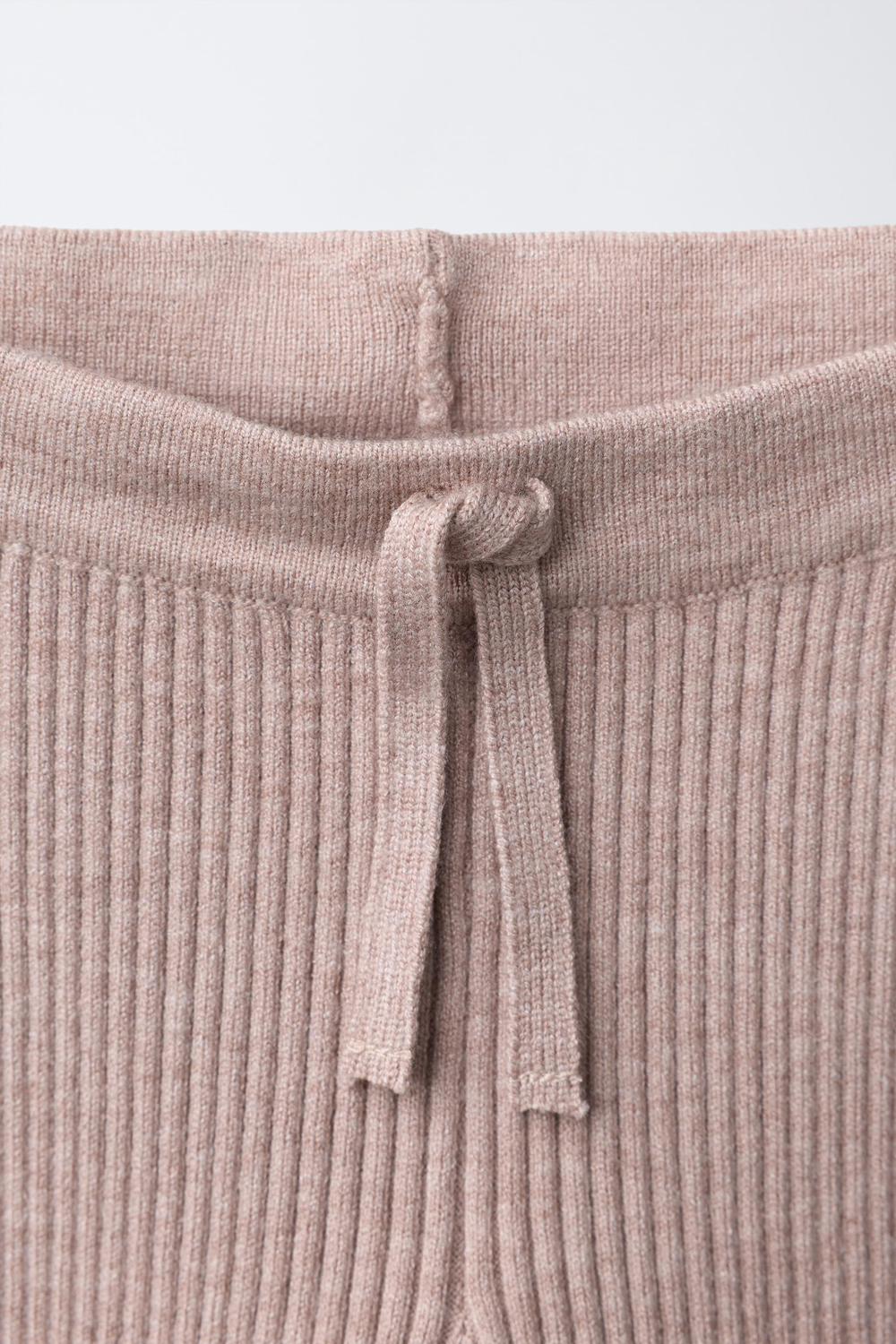 ZARA ТРИКОТАЖНЫЕ ЛЕГИНСЫ В РУБЧИК, ПЕСОЧНЫЙ МЕЛАНЖ