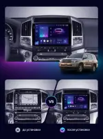 Магнитола для Toyota Land Cruiser 200 2007-2009 (климат на ШГУ) - Teyes CC3-2K-360 монитор 10.36" 2K QLED на Android 10, Быстрая, CarPlay, 4G SIM-слот, 4 камеры в комплекте