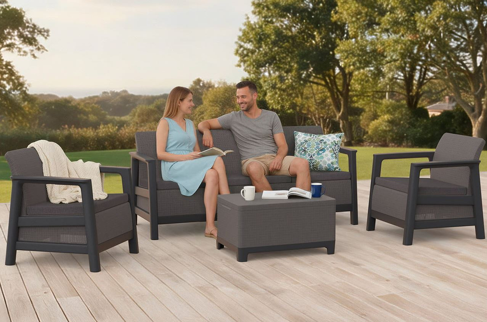 Комплект мебели Сканди (Scandi Linea 3 Seater Set) графит